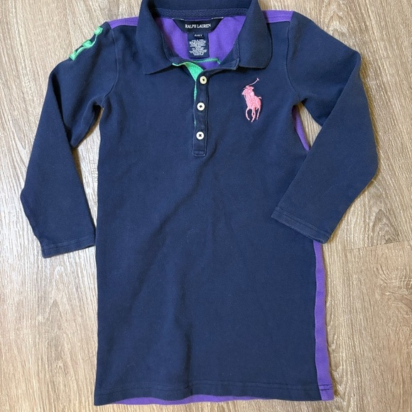 Ralph Lauren Other - Ralph Lauren Kids Polo Dress in Navy & Purple Sz 4T Preppy Colorblock Rugby GUC‌